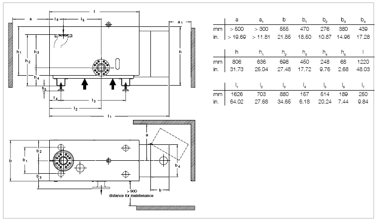 莱宝SCREWLINE SP630干式螺杆真空泵尺寸图