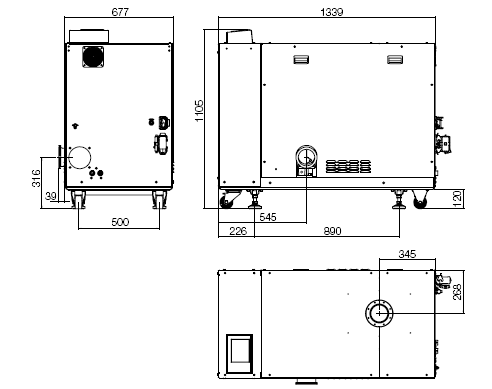 莱宝DRYVAC DV1200干式螺杆真空泵尺寸图