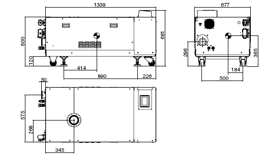 莱宝DRYVAC DV650i干式螺杆真空泵尺寸图